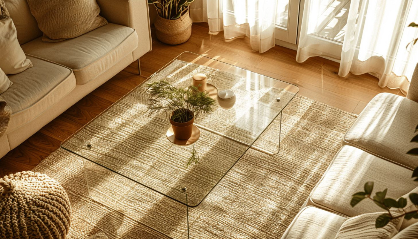 Comment intégrer une table basse en verre dans un petit salon